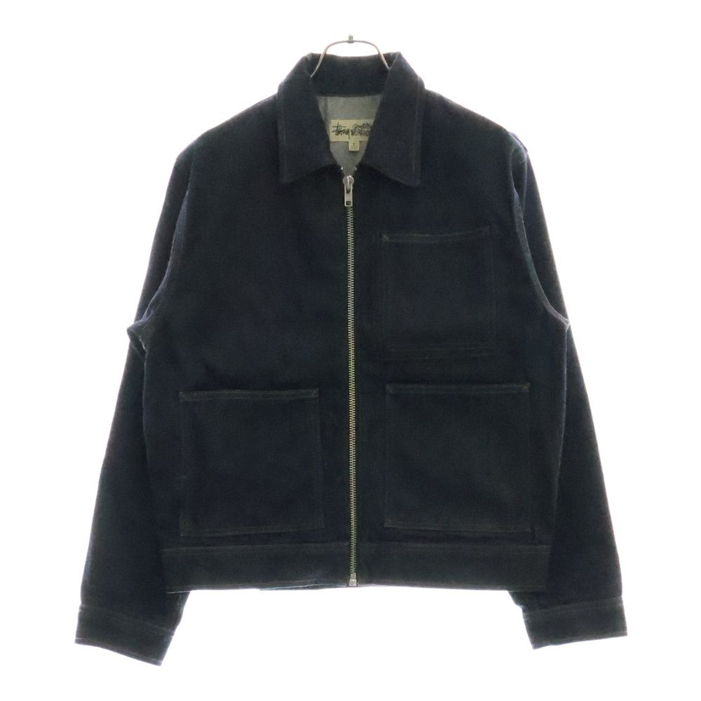 即発送】STUSSY WOMEN デニムジャケット ブラック ワッペン