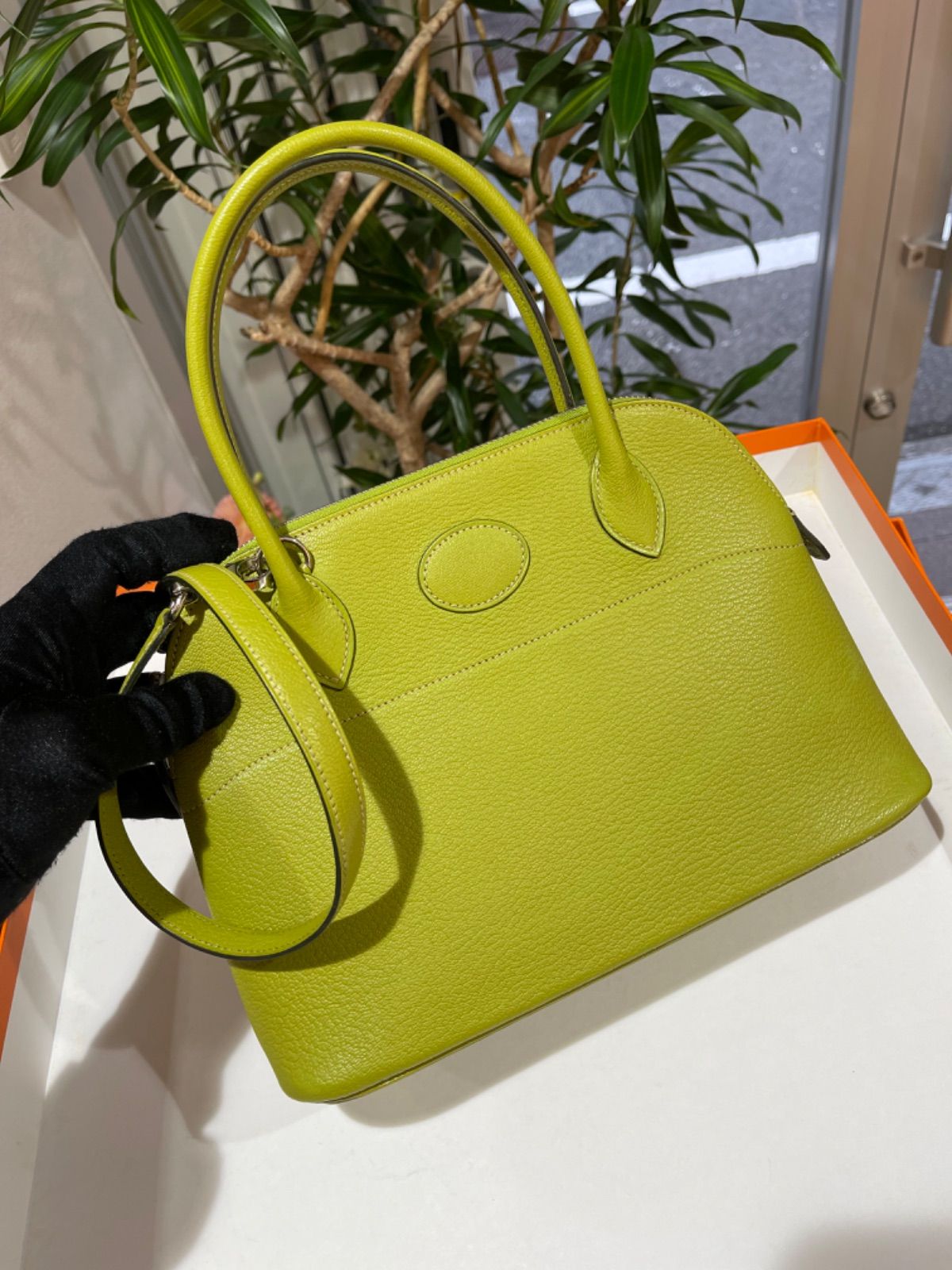 美品】HERMES エルメス ボリード27 シェーブル アニスグリーン 