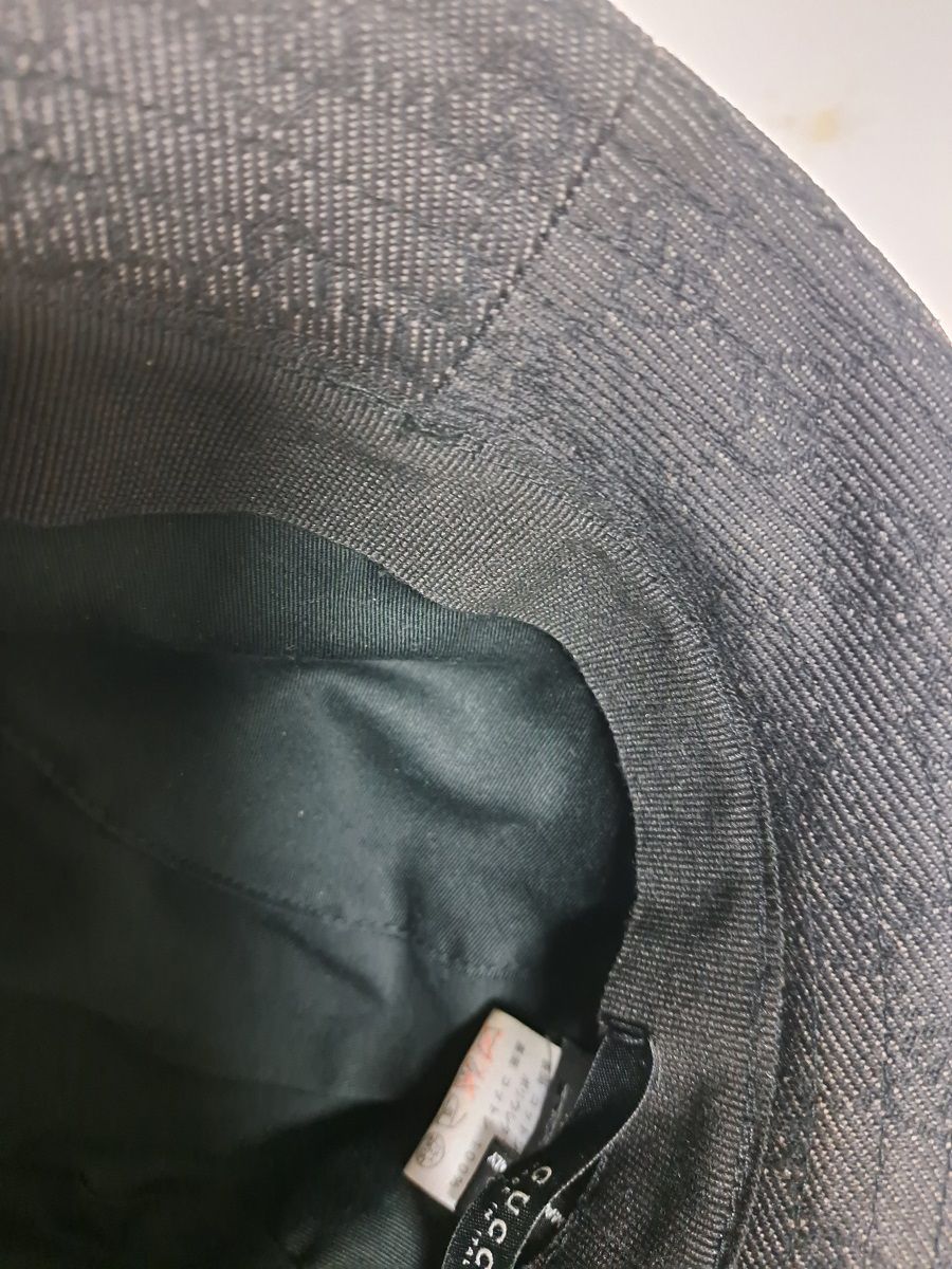 グッチ 帽子 GG柄 デニム ブラック 黒 GG ハット L メンズ レディース