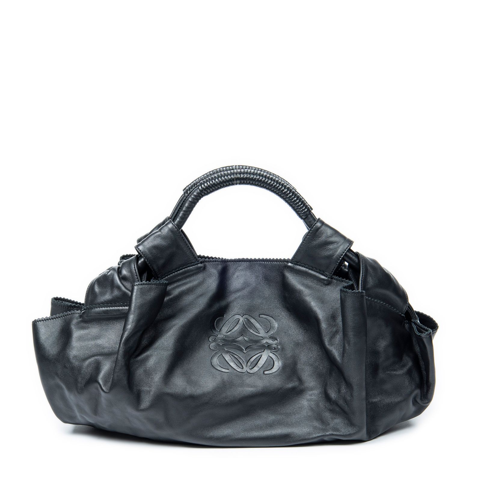 LOEWE ロエベ中 エアホーボ黒カーフスキンレザーA