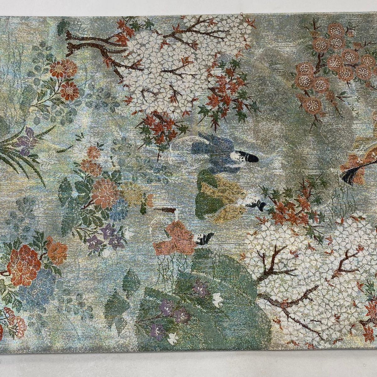 袋帯　六通柄　薄緑 袋帯 美品 秀品 人物 梅 箔 薄緑 六通 正絹 【中古】 - メルカリ