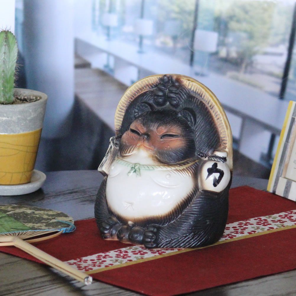 信楽焼 蚊遣り器 蚊やり 蚊取り線香入れ 焼き物 陶器 狸 タヌキ インテリア 念力たぬき蚊遣り器 kr-0046