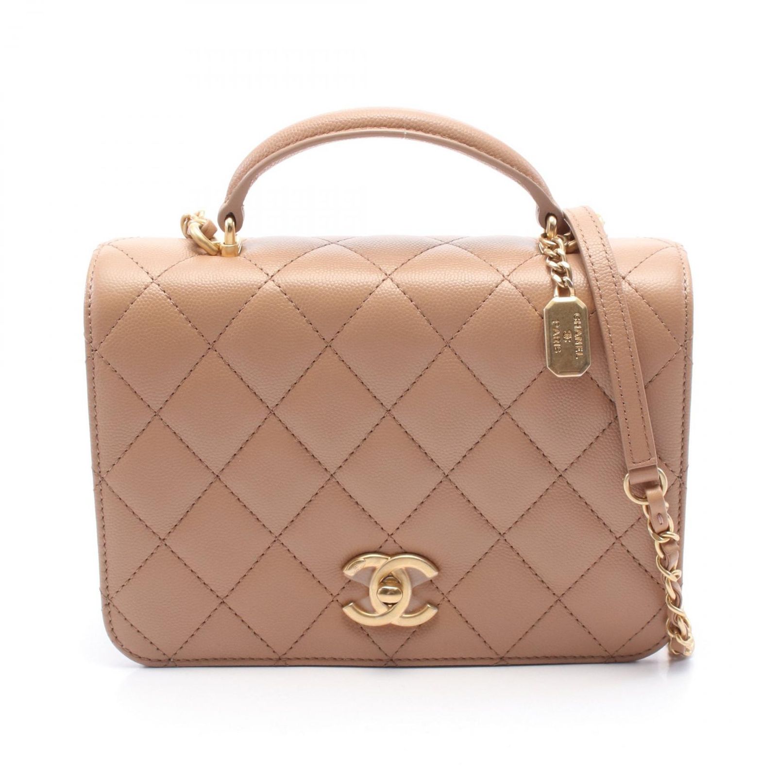 シャネル CHANEL ショルダーバッグ マトラッセ AS4286 ベージュ レザー 