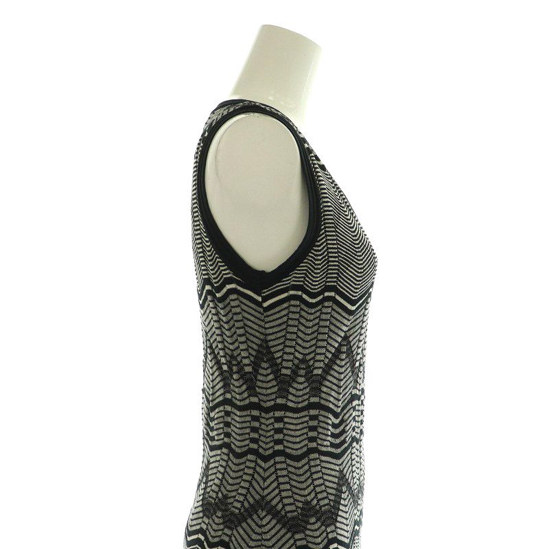 ミッソーニ MISSONI 総柄 ノースリーブ ニットワンピース V