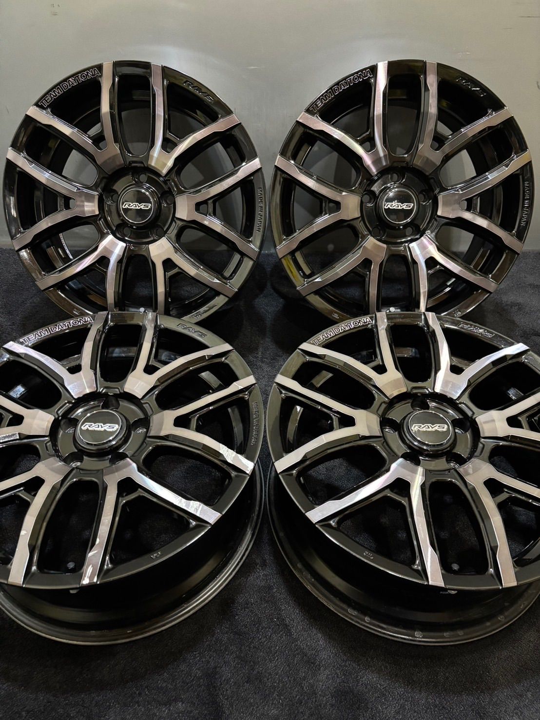 RAYS TEAM DAYTONA F6 DRIVE 18インチ 7.5J 38 114.3 5H アルミホイール 4本 デリカ ハリアー RAV4 1-K420