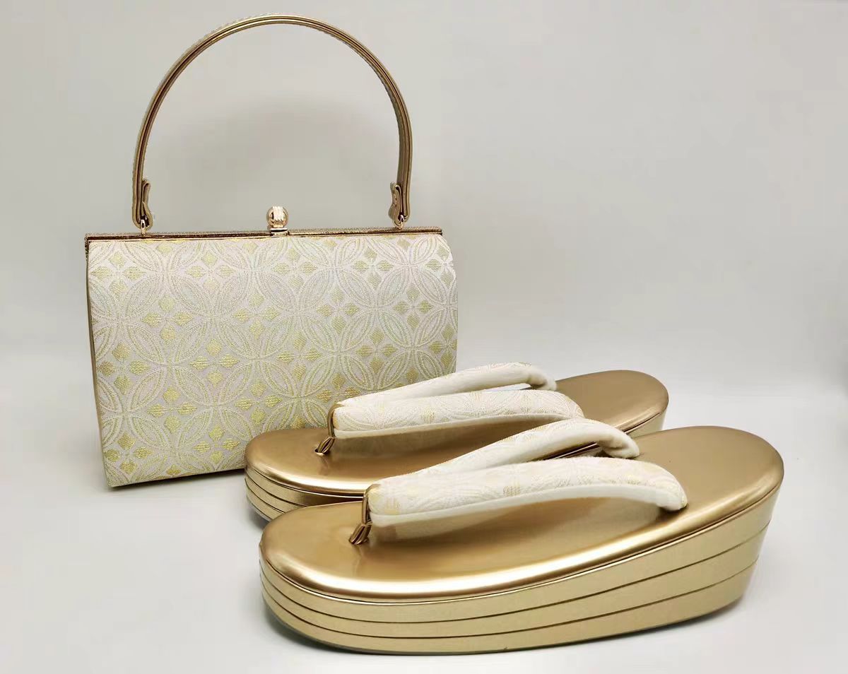 和装 草履バッグセット フォーマル 帯地 唐草 フリーサイズ u46 和装 草履バッグセット フォーマル 帯地 唐草 和装 草履バッグセット