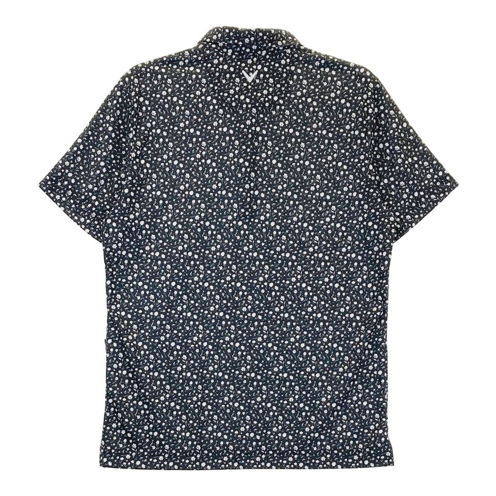 サイズ M CALLAWAY キャロウェイ モデル 半袖ポロシャツ 花 総柄 ブラック系 240101435608 ゴルフウェア メンズ ストスト