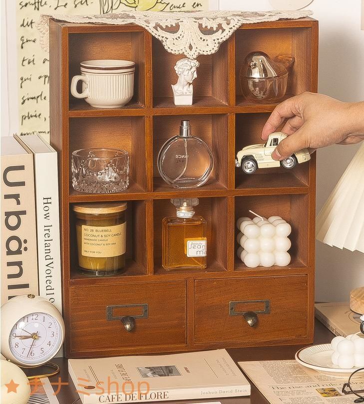 収納ボックス 木製 引き出し メイクボックス コスメボックス レトロ