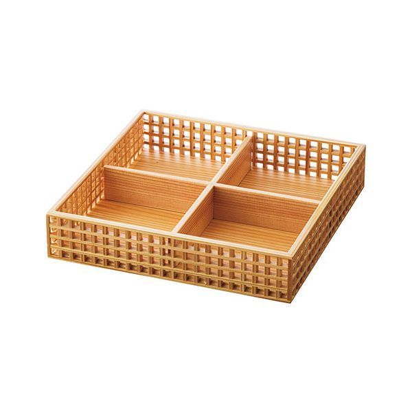 ヤマコー 用美 業務用 新 細目格子盛器 四ツ切 yamaco27584