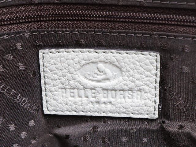 2409-17 ペレボルサ リュックサック バックパック PELLE BORSA ナイロン×レザー製 ホワイト×カーキ系