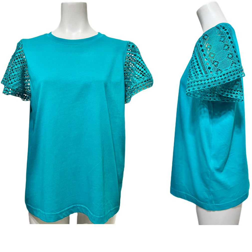 新品ツインセット 袖レース Tシャツ グリーン #XS TWIN-SET - メルカリ 