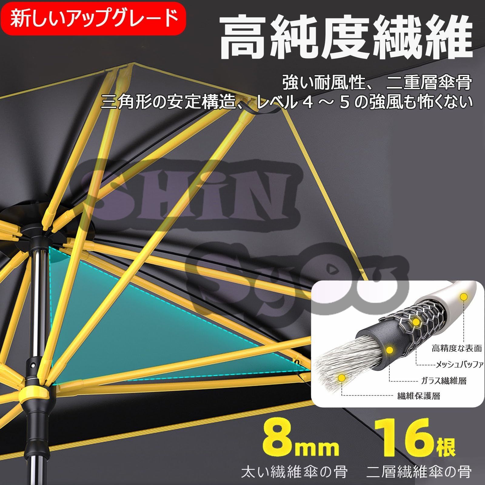 釣り傘 大型 屋外 風に強い 四角 パラソル フィッシングパラソル