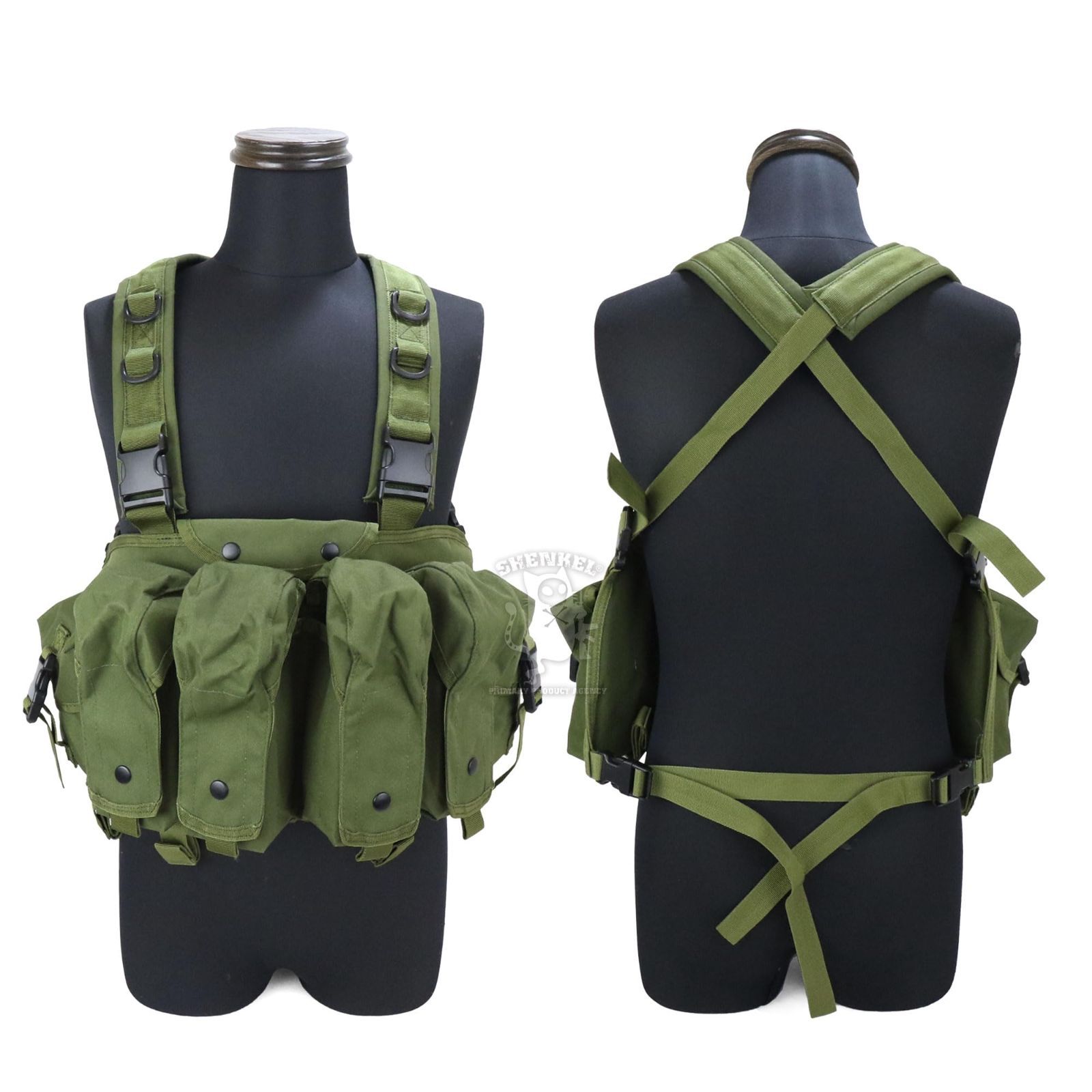 SHENKEL] 軽量 タクティカル AK チェストリグ アーマーベスト v.3 Tactical Chest Rig フリーサイズ 調整可能 OD  vest-003od - メルカリ