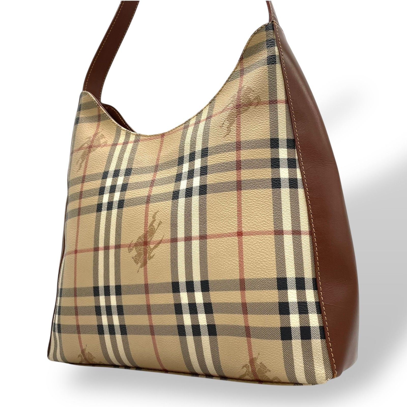 美品 BURBERRY バーバリー ノバチェック シャドーホース ワン