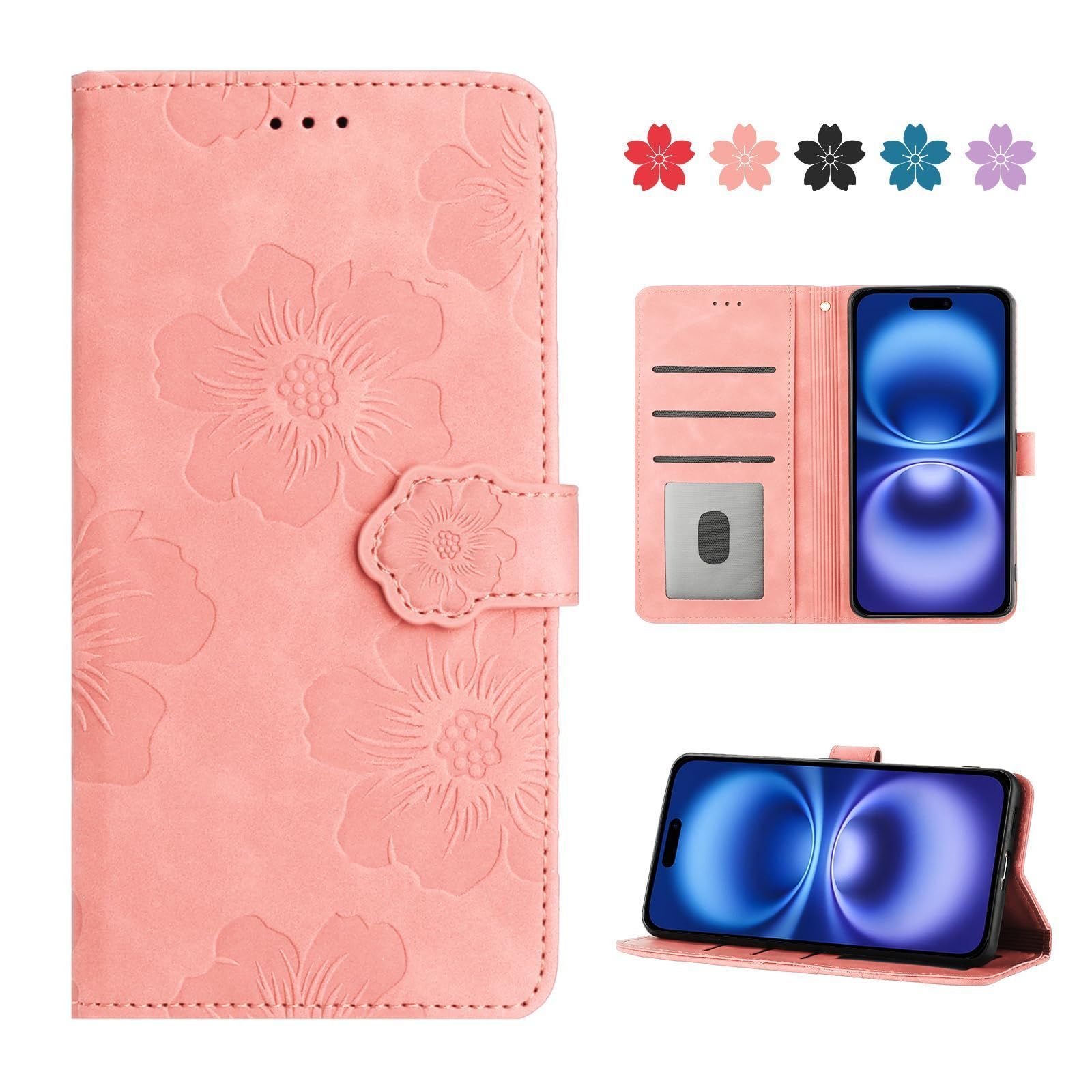い美しい桜の柄 携帯ケース かわい アイフォン16 ケース ケース ケース 手帳型 おしゃれ iphone16 スマホケース 保護カバー iphone 本革レザー 16 16 ケース 軽量 耐衝撃 iphone16ケース いphone16 お洒落