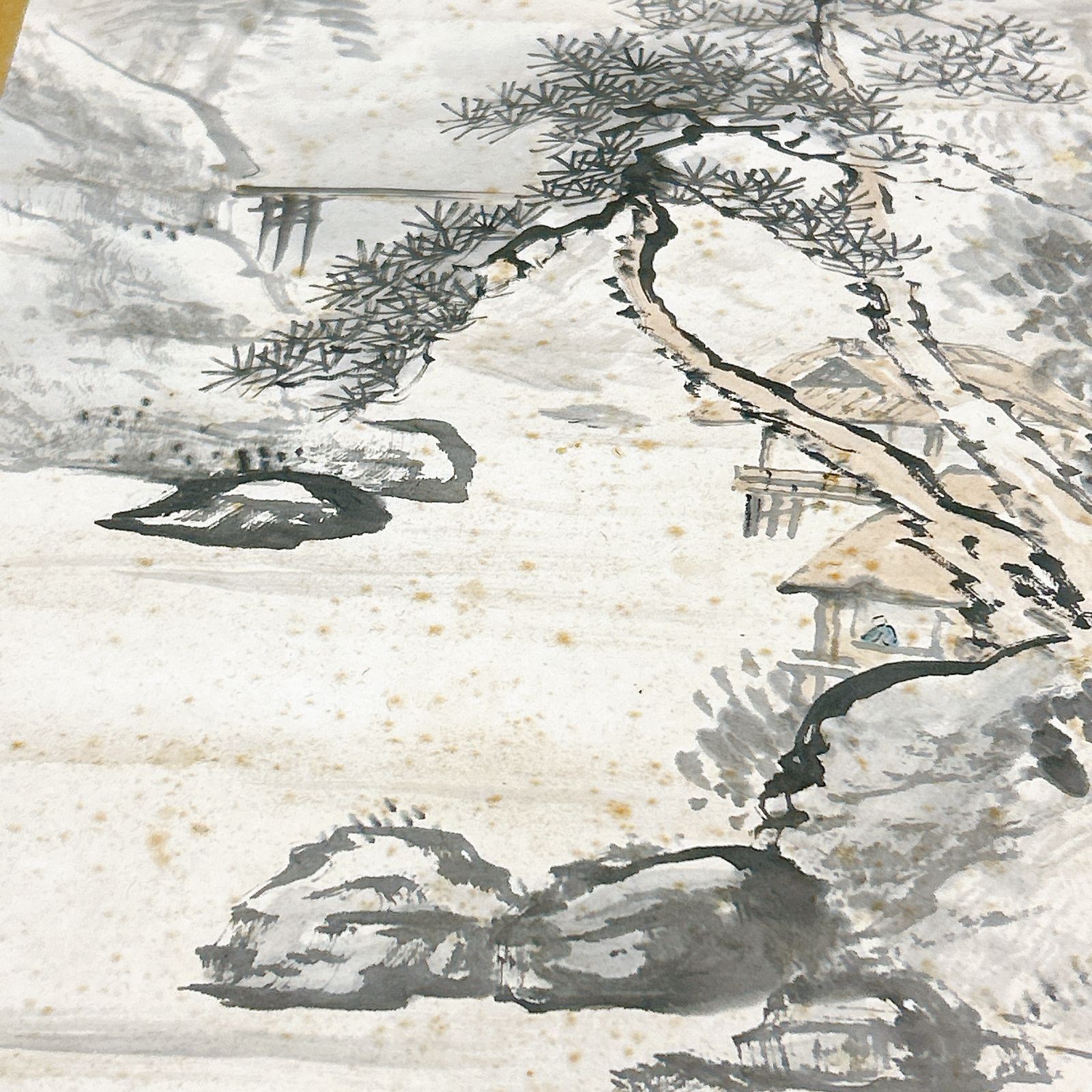 山水画 掛軸 水墨画 山水画 水墨画 掛軸 和紙