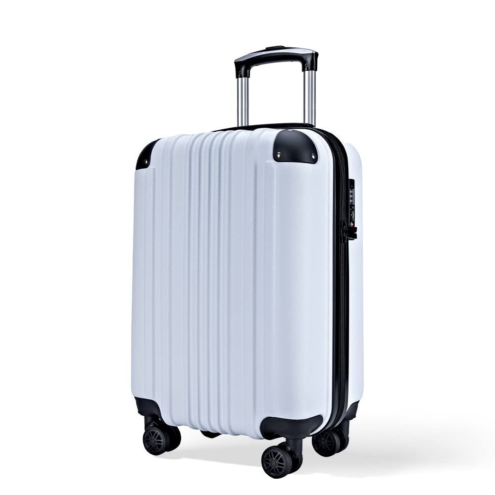 新着商品 Bargiotti ABSスーツケース キャリーバッグ キャリーケース 大容量 超軽量 TSAロック ダブルキャスター 静音 旅行 ビジネス… ホワイト Small