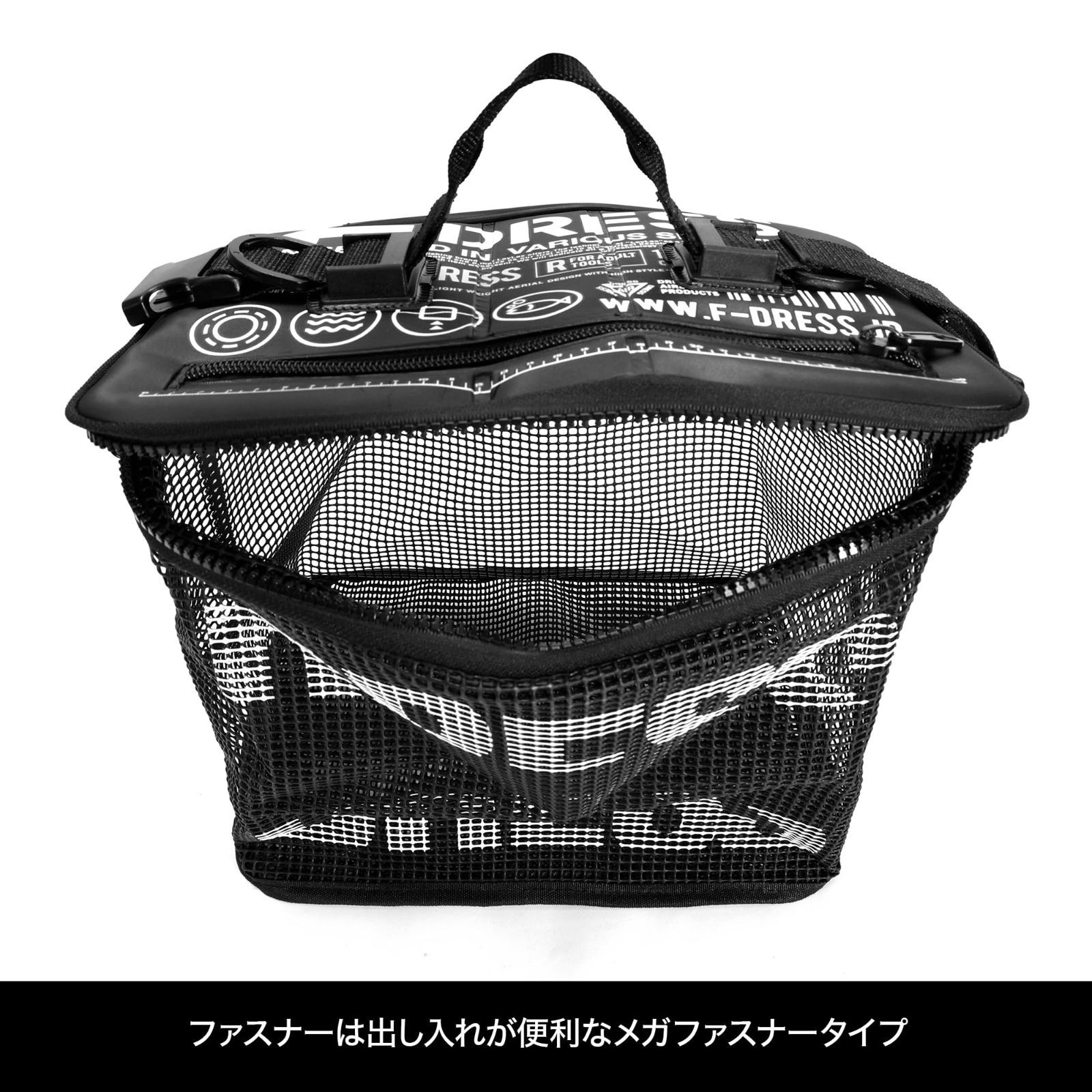 活かし ストリンガー BOX タックルバッグ バッカン バケツ 釣り用ケース 釣り具 釣り 多機能 EVA ステルスブラック S～XL ブラック [DRESS]折りたたみフローティングスカリ