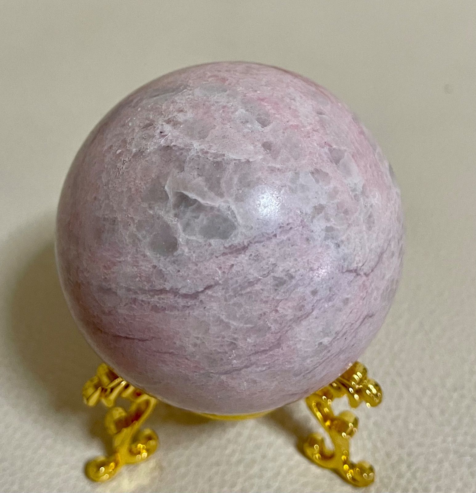 ピンクオパール ルージュジェイド 玉サイズ約6cm 天然石スフィア 丸玉 