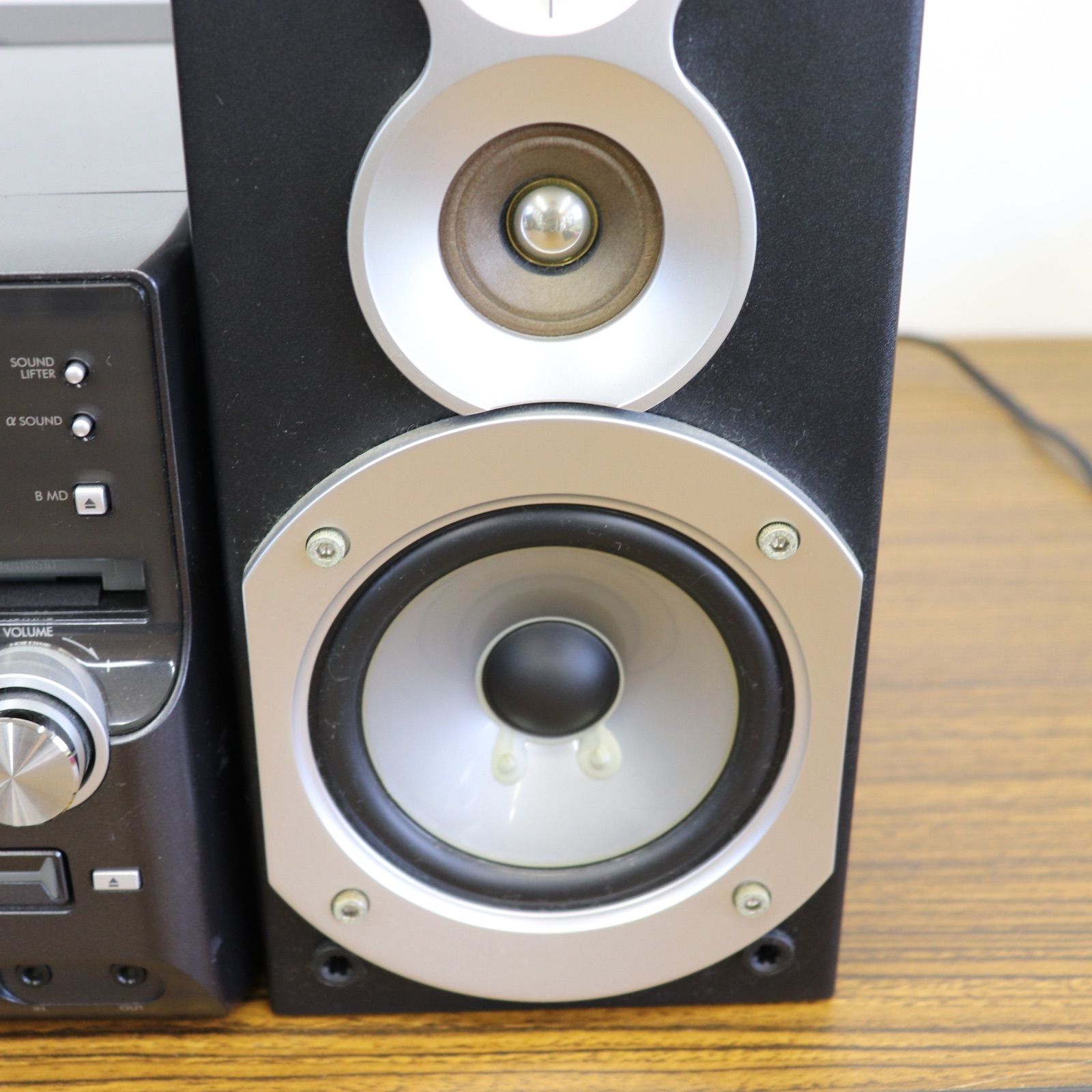 美品】Victor ビクター CD/MDコンポ CA-UXW500-B スピーカー 黒