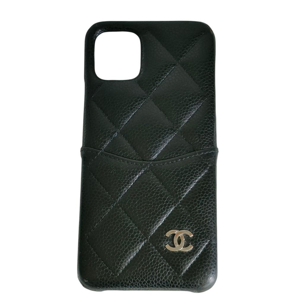 美品✨シャネル iPhone11 スマホケース マトラッセ ココマーク キャビア CHANEL シャネル キャビアスキン マトラッセ ココマーク レザー