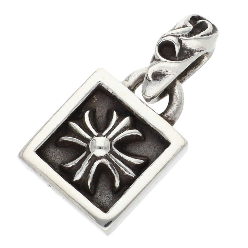 クロムハーツ FRAMED CH PLUS フレームドCHプラス チャーム シルバーネックレストップ メンズ