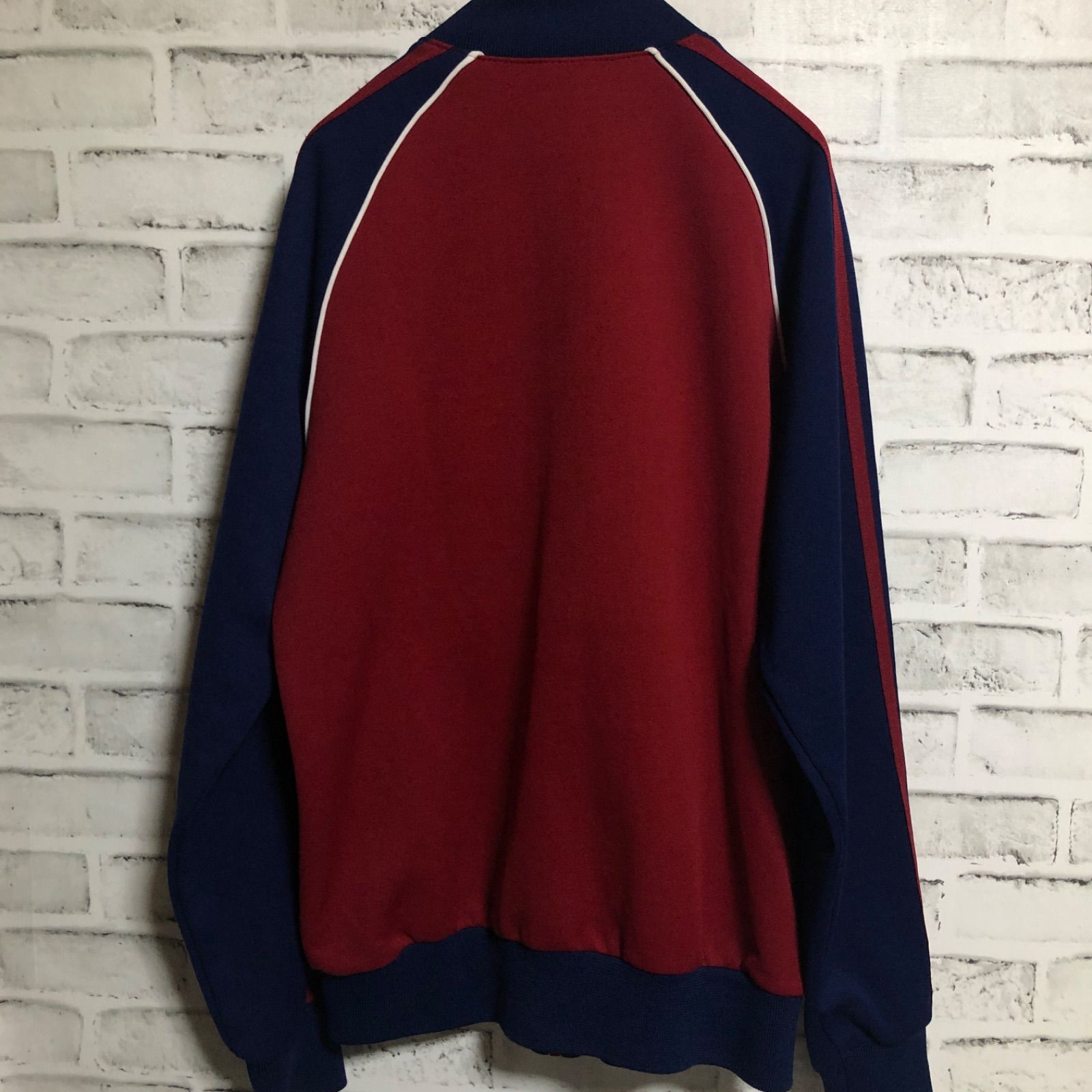 80s adidas トラックジャケット ヴィンテージ バックロゴ ラグラン 80s adidas 🇫🇷トラックジャケット 刺繍ロゴ ネイビー vintage