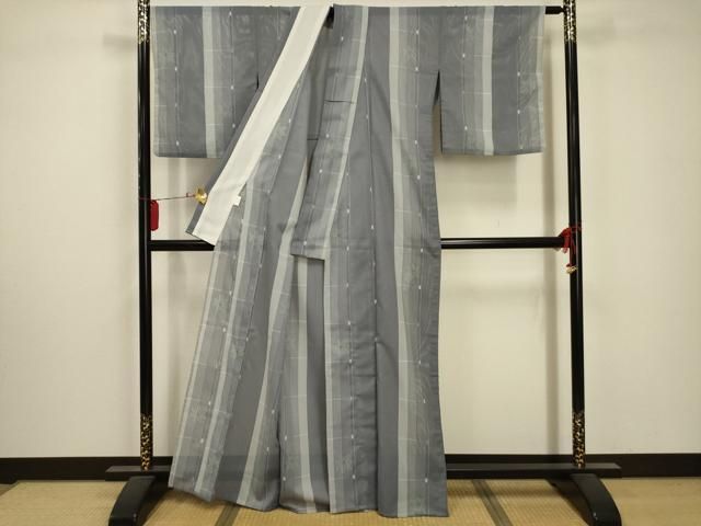 平和屋着物 夏物 小紋 絽 楓文 洗える着物 AABA5657sx