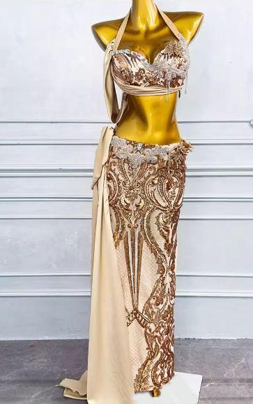 ベリーダンス オリエンタル衣装 インナー付 ゴールド オーダーメイド ベリーダンス オリエンタル衣装 インナー付 ゴールド オーダー