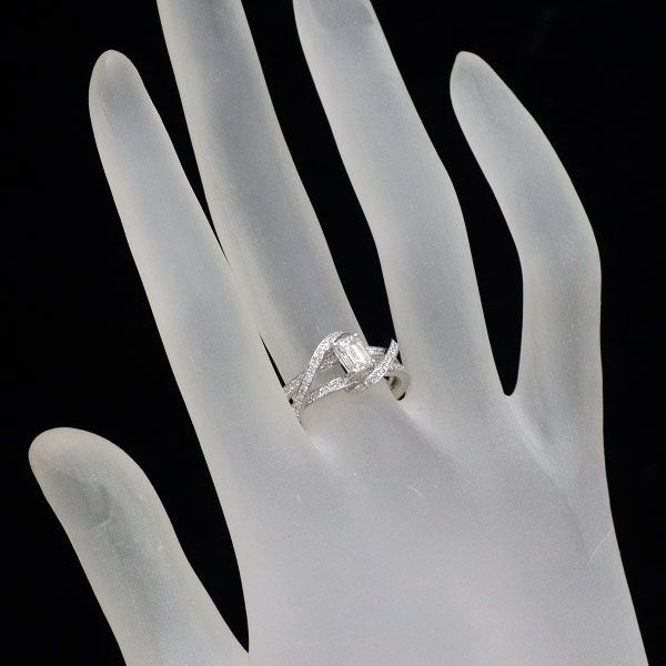 Pt950 エクセルコ ダイヤモンド 0.51ct リング 6号ハーフエタニティ