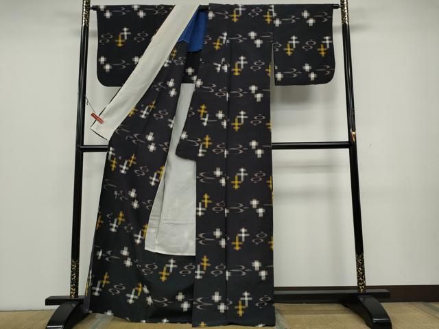 平和屋着物□上質な紬 菊唐草文 正絹 逸品 CAAL7328ou 平和屋着物