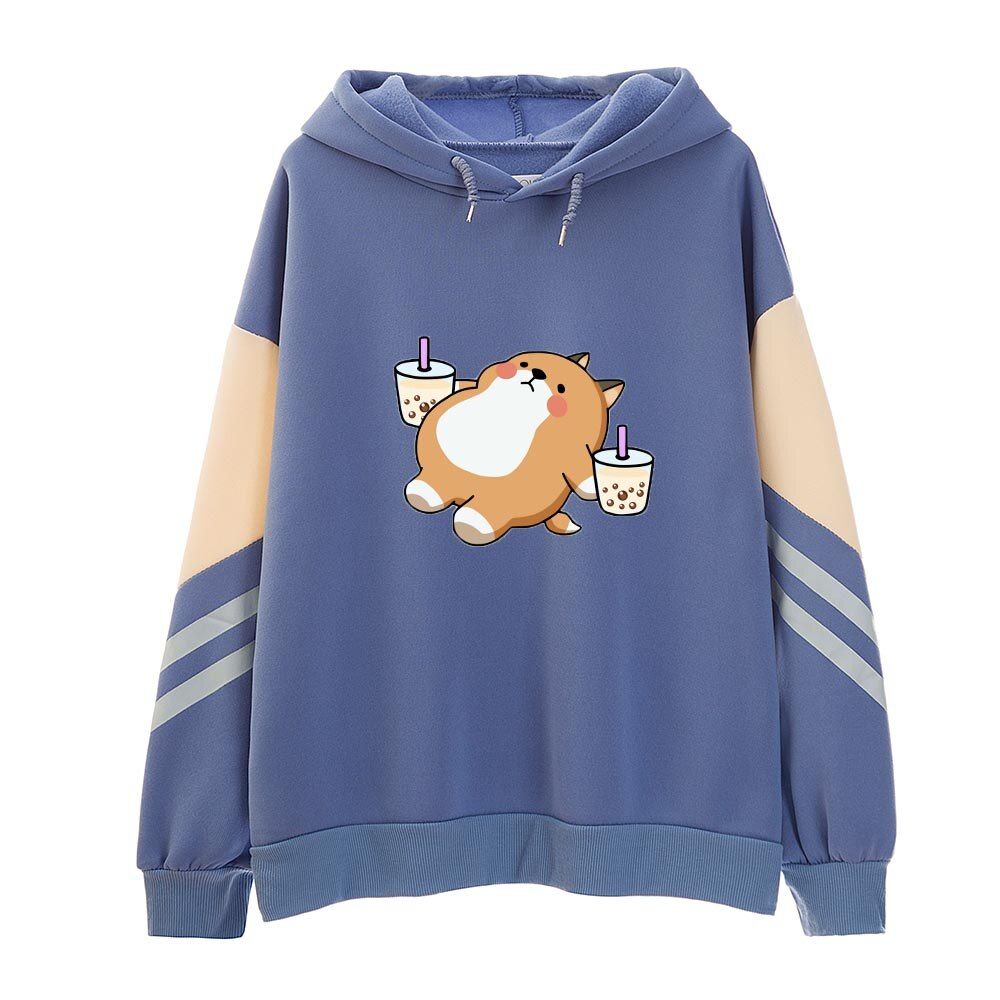トレーナー パーカー レディース メンズ プレゼント ギフト カジュアル 長袖 ゆったり 柴犬  青-L gsh-038.jpg