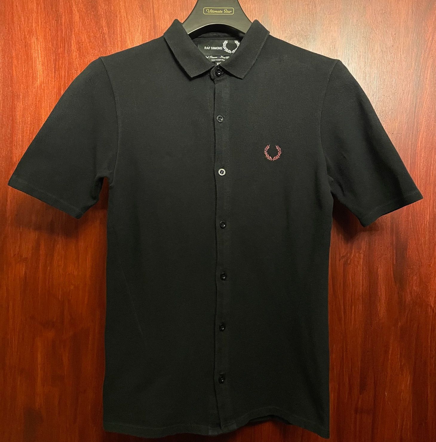 MADE IN PORTUGAL製 FRED PERRY × RAF SIMONS 半袖鹿の子シャツ 