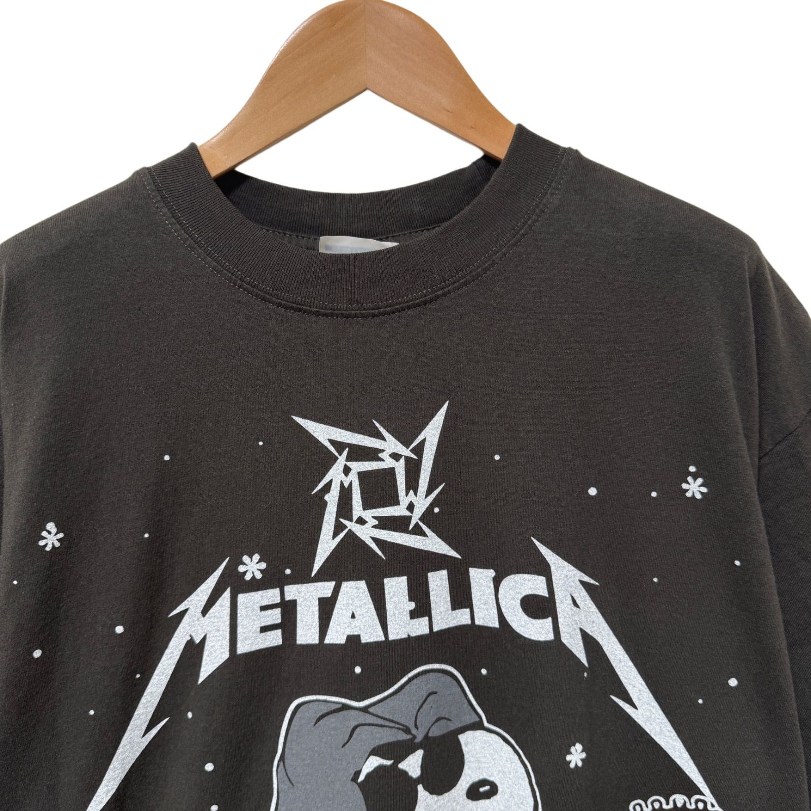 スヌーピー Tシャツ XLサイズ ブラック Snoopy メタリカ