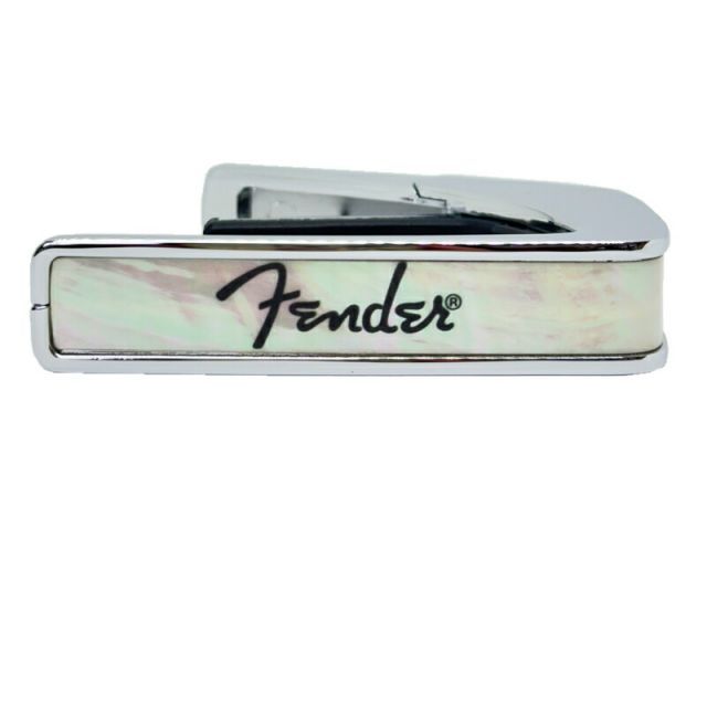 タリア カポ フェンダー ライセンスド モデル Thalia Capos カポタスト | Fender WHITE MOTHER OF PEARL w|Black Spaghetti Logo 3種フレットパッド付属