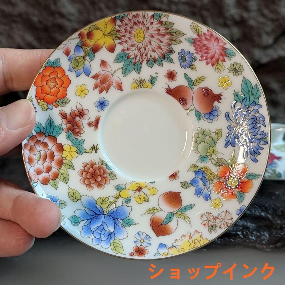 万花琺瑯彩三才蓋碗 中国茶器 景徳? 蓋付き茶器 飲茶食器 煎茶具