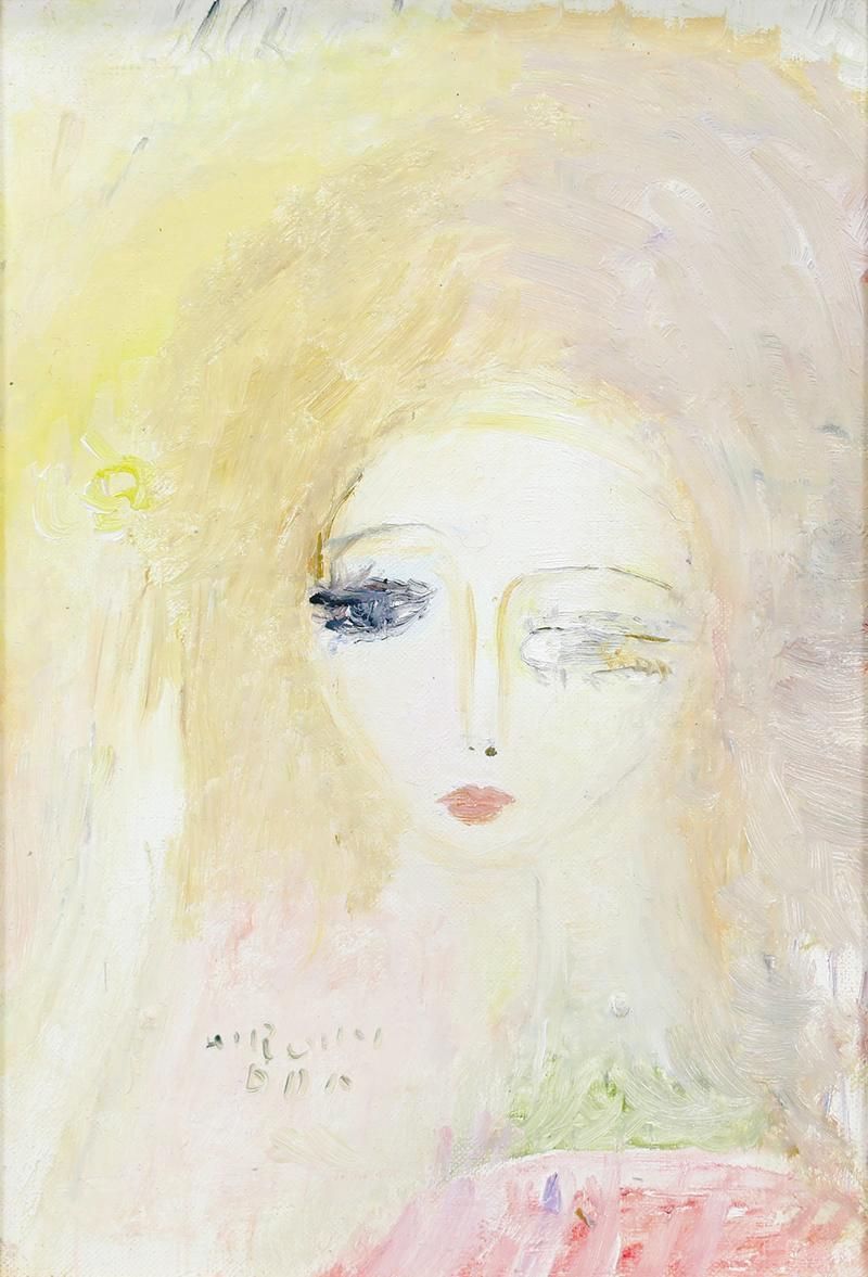 Amazon.co.jp: 真作 絵画 織田廣喜 少女鑑 F4号 油彩 美術品