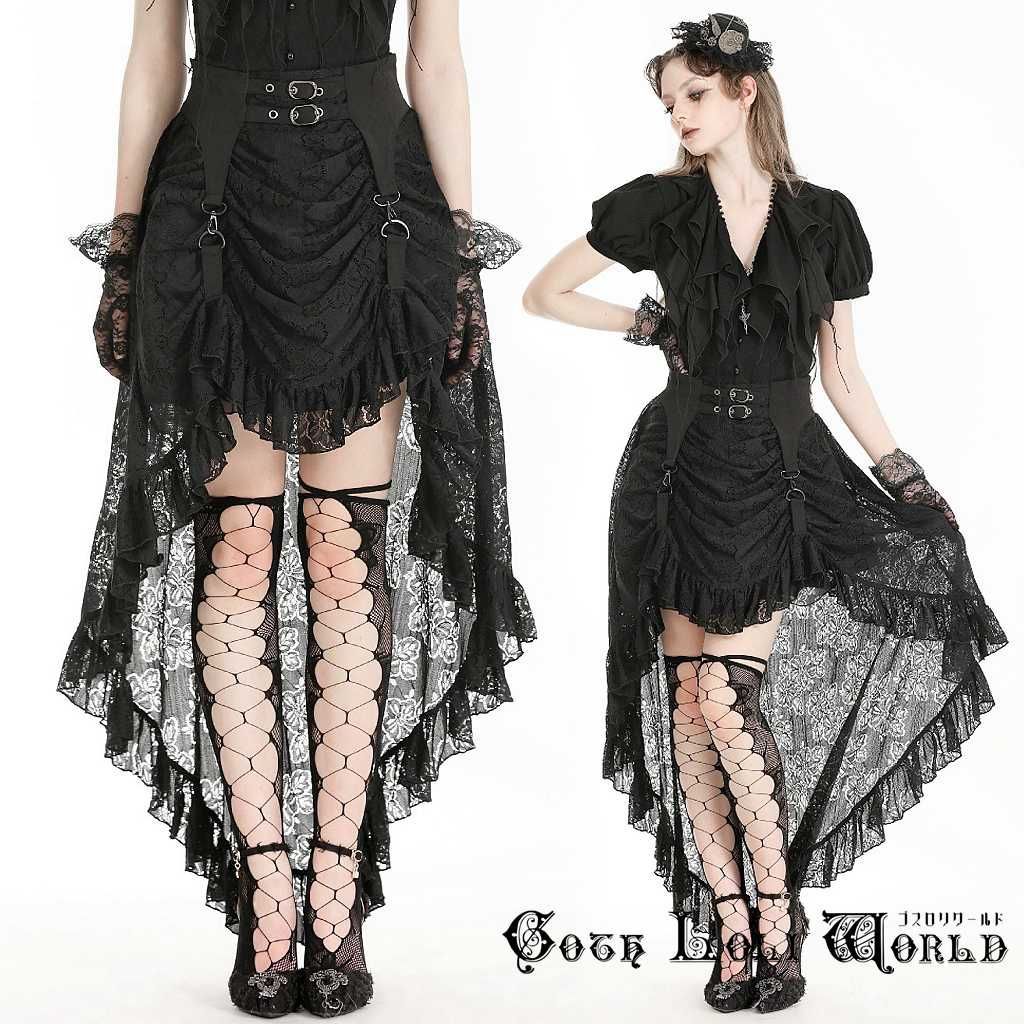 KW343 ゴシックパンクミックステイストシースルー スカート