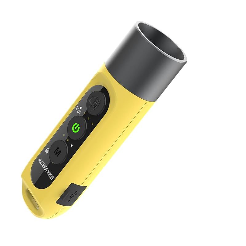 ASWAYKE 電子ホイッスル IPX5防水 大音量 125db 充電式1000mAh【4段階 3種類のホイッスル音】電子笛 スポーツ 審判 防災 防犯k1 (YELLOW)
