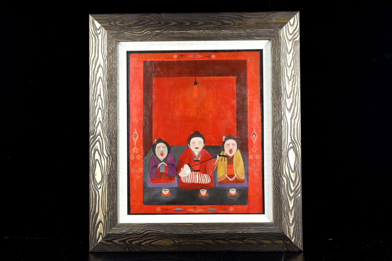 SALE【F6】斎藤真一（紅い陽 越後日記より）肉筆品/表裏サイン有/手描/油彩 SALE【F6】斎藤真一（紅い陽 越後日記より）肉筆品/表裏サイン有/手描