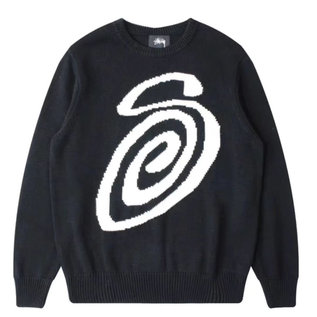 新品 STUSSY CURLY SWEATER パーカー ニットセーター ブラック 男女兼用