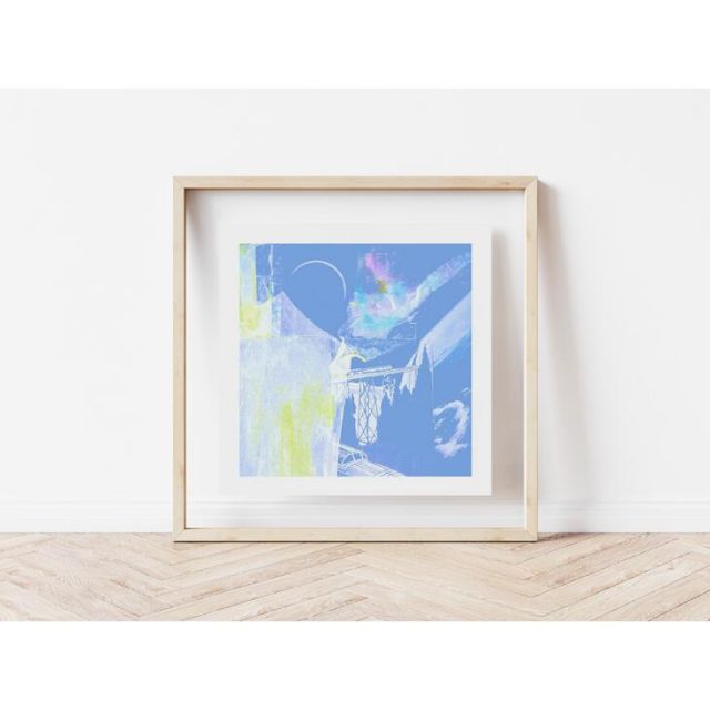 ヤシの木額入り装飾版画 絵画 額