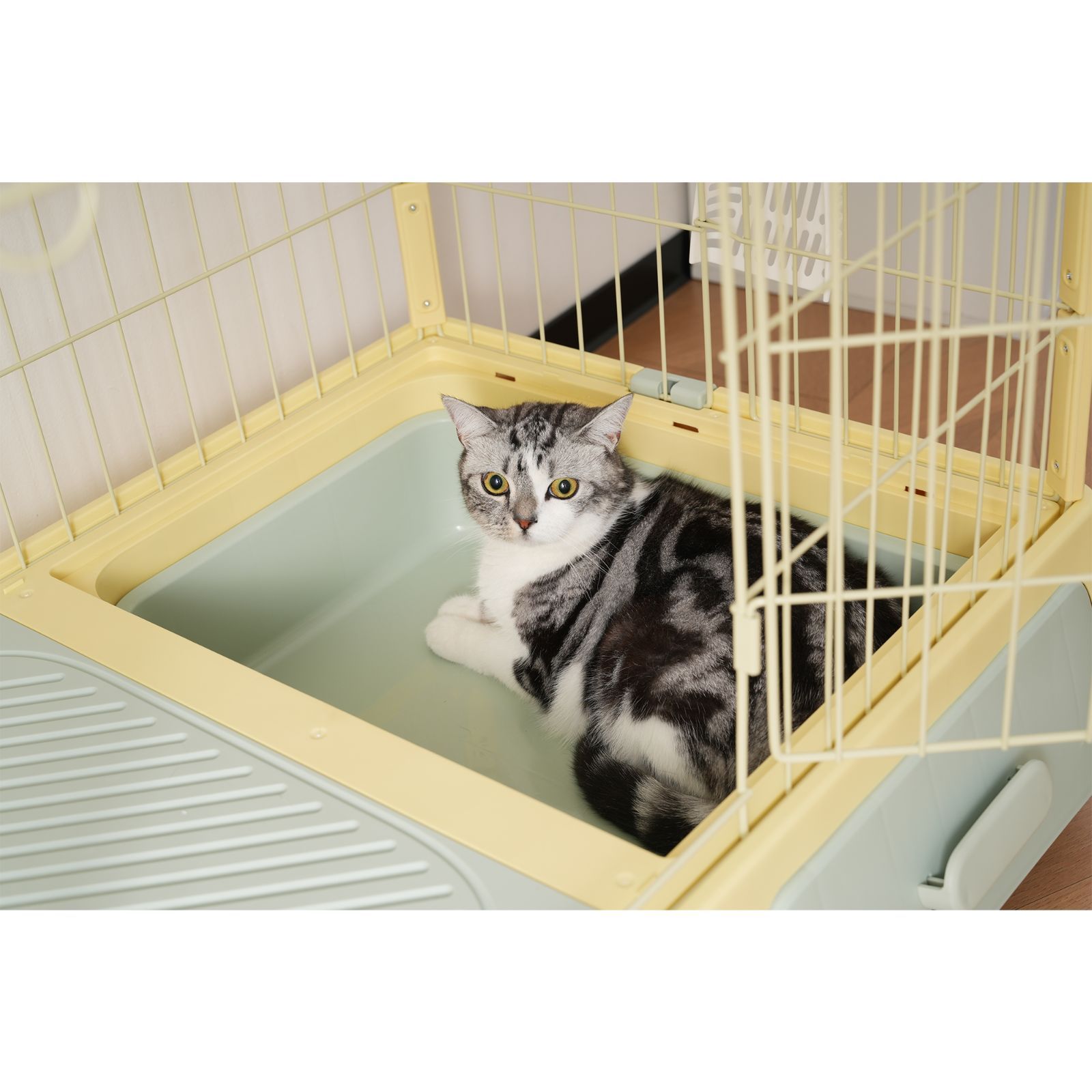 猫 掃除しやすいトレーケージ キャットケージ 2段 多頭飼い 引き出し205 猫 掃除しやすいトレーケージ キャットケージ 2段 多頭飼い