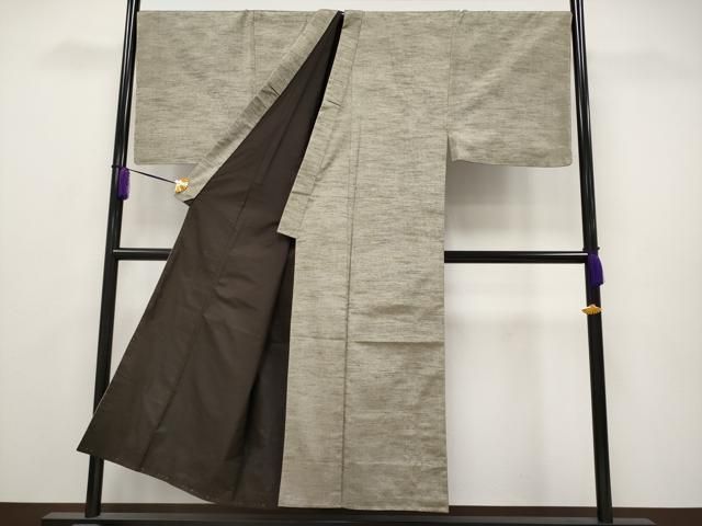 平和屋本店□極上 男性 銀座もとじ 長羽織 単衣 本場大島紬 白