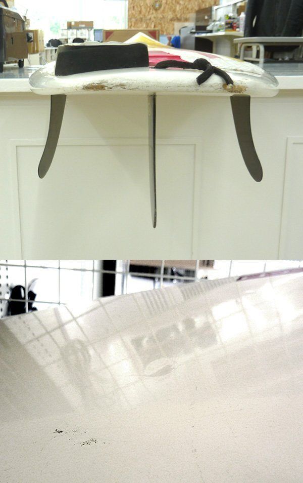 現状品 SURFTECH/サーフテック サーフボード 全長約188cm タフライト モールド系ボード サーフィン リペア痕有 フィン付 SURFTECH/サーフテック サーフボード 全長約188cm タフライト モールド