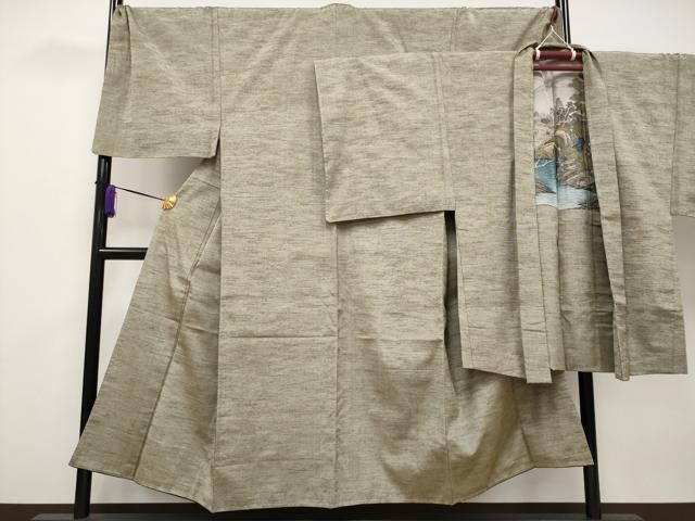 平和屋着物■極上　男性　生紬　山吹茶色　逸品　DZAA7400kh5 平和屋着物□極上 男性 生紬 山吹茶色 逸品 DZAA7400kh5