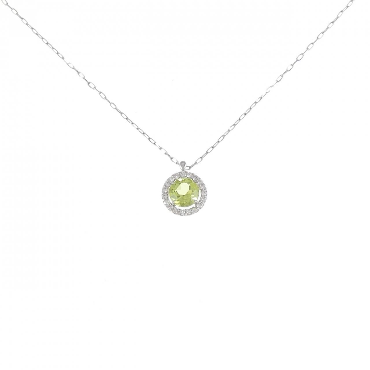 PT900 ペリドット ネックレス 0.45CT