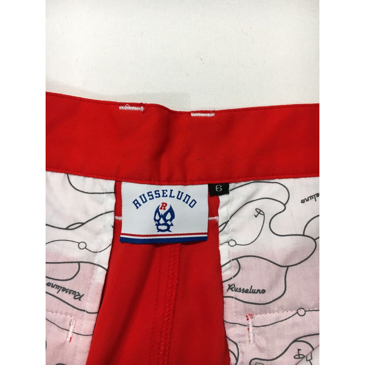 coco 中古 ラッセルノ RUSSELUNO メンズ ニット 4(M) 赤 レッド Vネック ルチャマスク 中古 メンズ ラッセルノ RUSSELUNO ハーフパンツ 6(LL) 赤