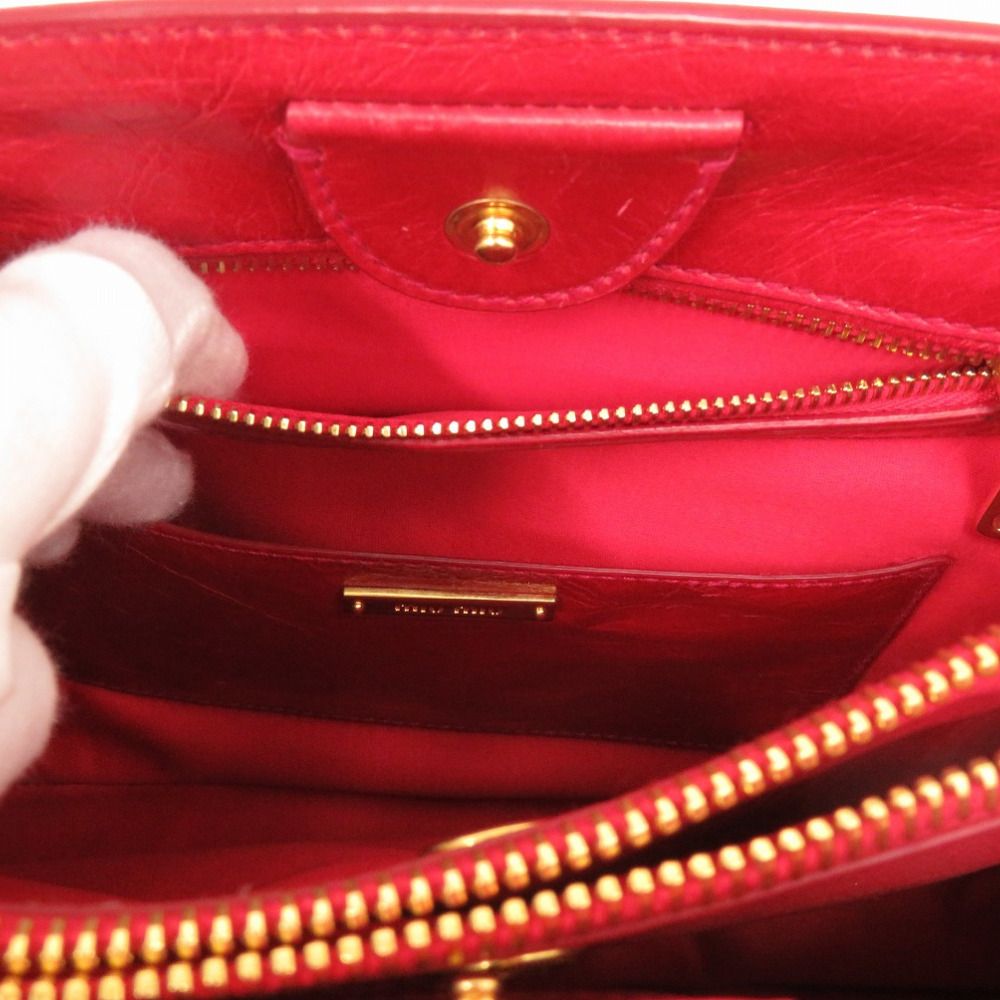 美品 ミュウミュウ ヴィッテロシャイン ハンドバッグ 2WAY ショルダー  