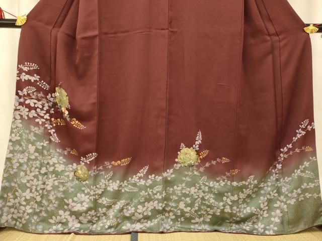 【訪問着】 駒刺繍・雪輪重ね吉祥文・暈し染め・金彩・正絹❣️逸品✨No.1364 平和屋着物○訪問着 駒刺繍 雪輪草花文 暈し染め 金彩 正絹 逸品